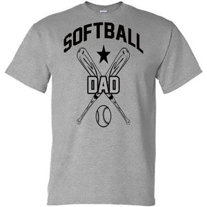 Softball Dad with Crossed Bats