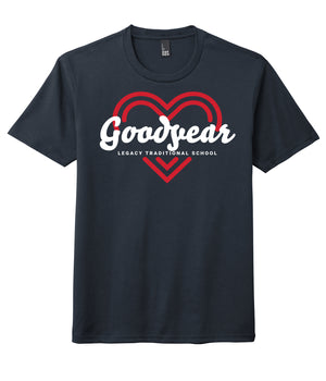 Legacy Traditional School Goodyear - Navy Spirit Day Shirt w/Heart
