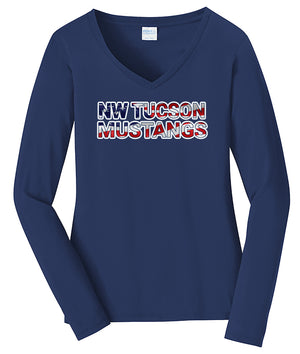 LTS NWT PTO V Neck - Long Sleeve Flag Through Words