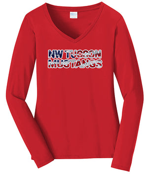 LTS NWT PTO V Neck - Long Sleeve Flag Through Words