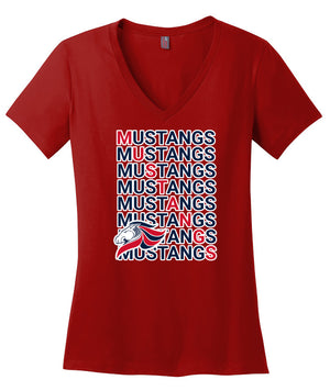 LTS NWT PTO V Neck - Grid and Diagonal Print