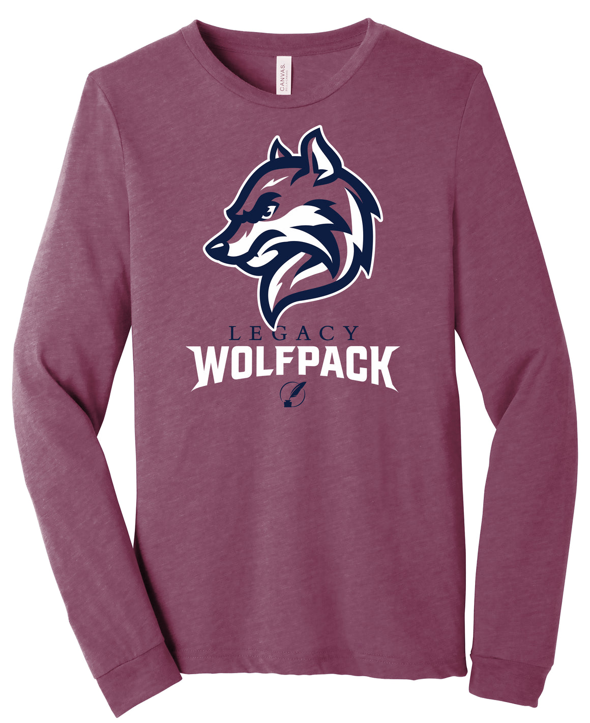 Legacy Traditional School Basse Secondary - Maroon Long Sleeve w/Large Mascot