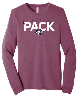 Legacy Traditional School Basse Secondary - Maroon Long Sleeve w/Bold Wolfpack
