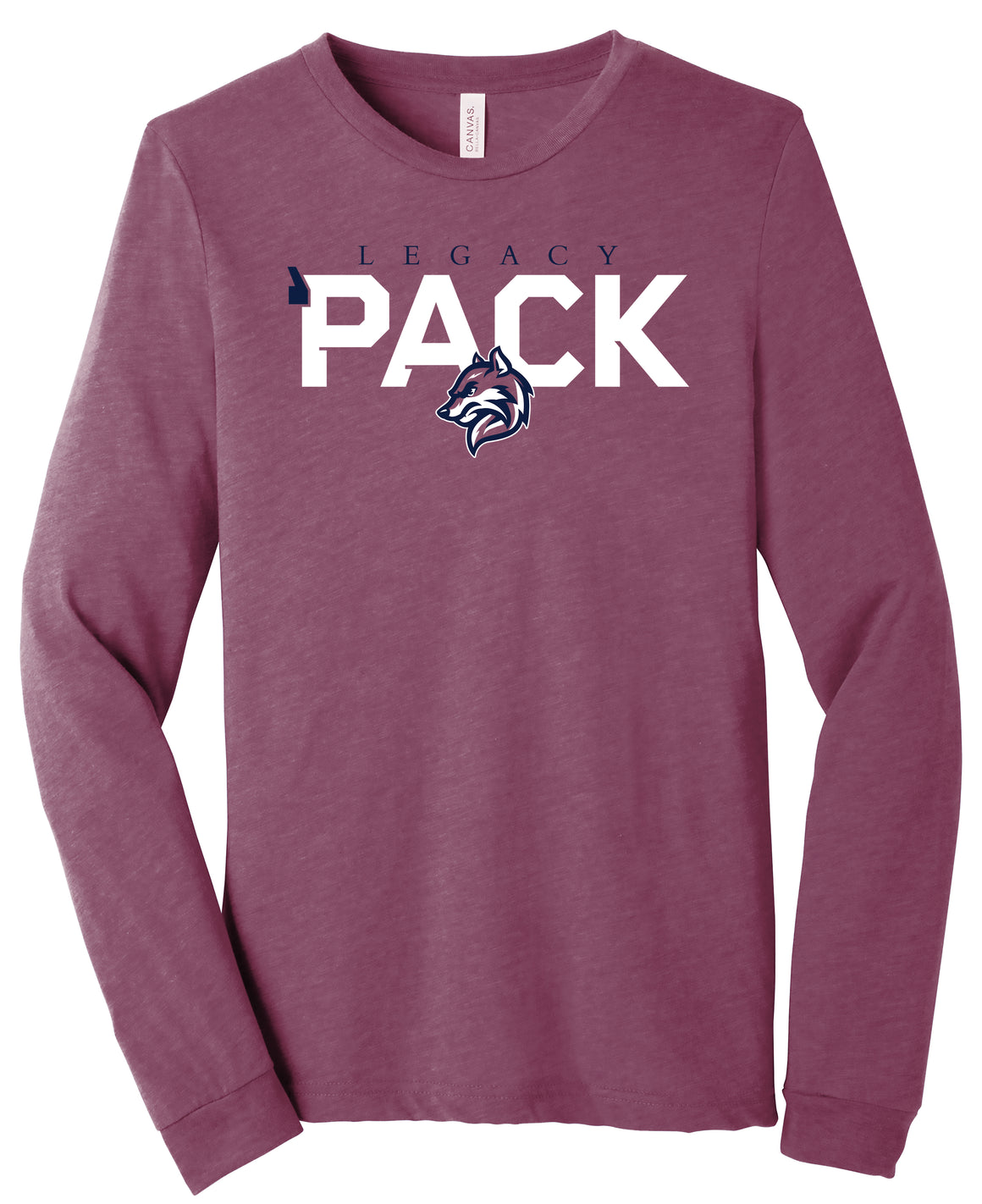 Legacy Traditional School Basse Secondary - Maroon Long Sleeve w/Bold Wolfpack