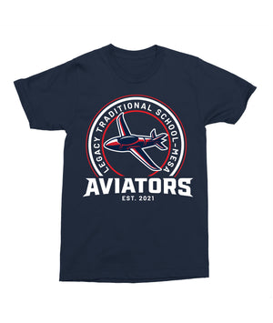 Legacy Traditional School Mesa - Navy Mascot/Round Design Spirit Shirt