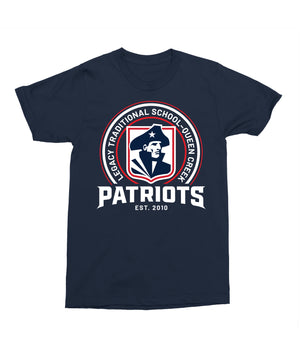 Legacy Traditional School Queen Creek - Navy Mascot/Round Design Spirit Shirt