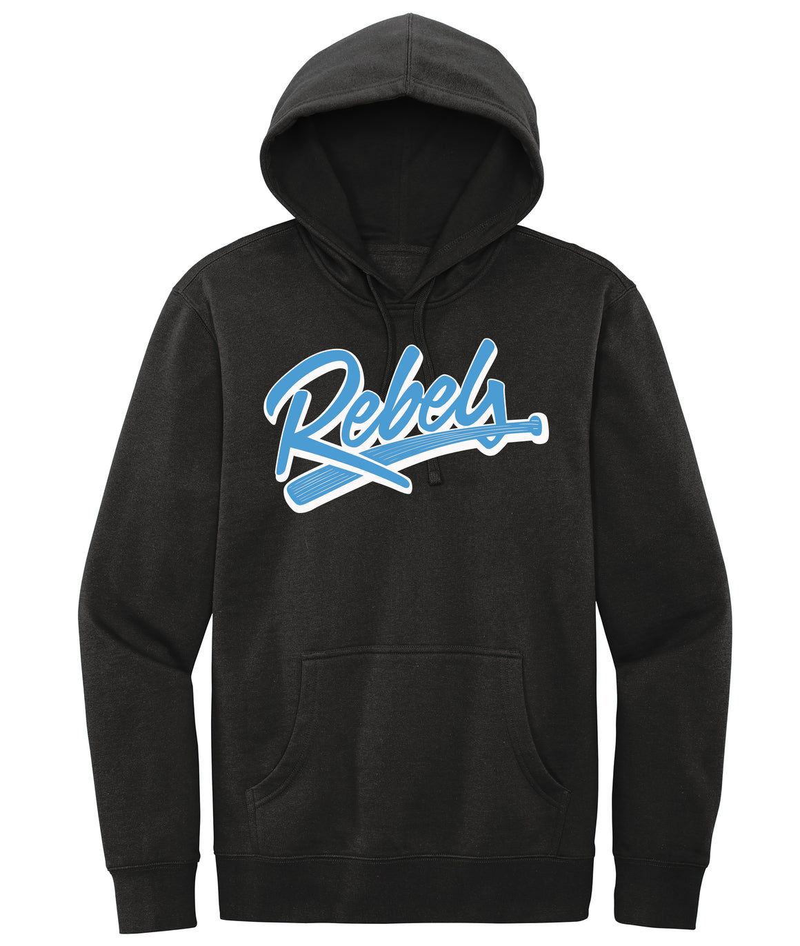Rebels Baseball Black Hoodie *Front Print Only*