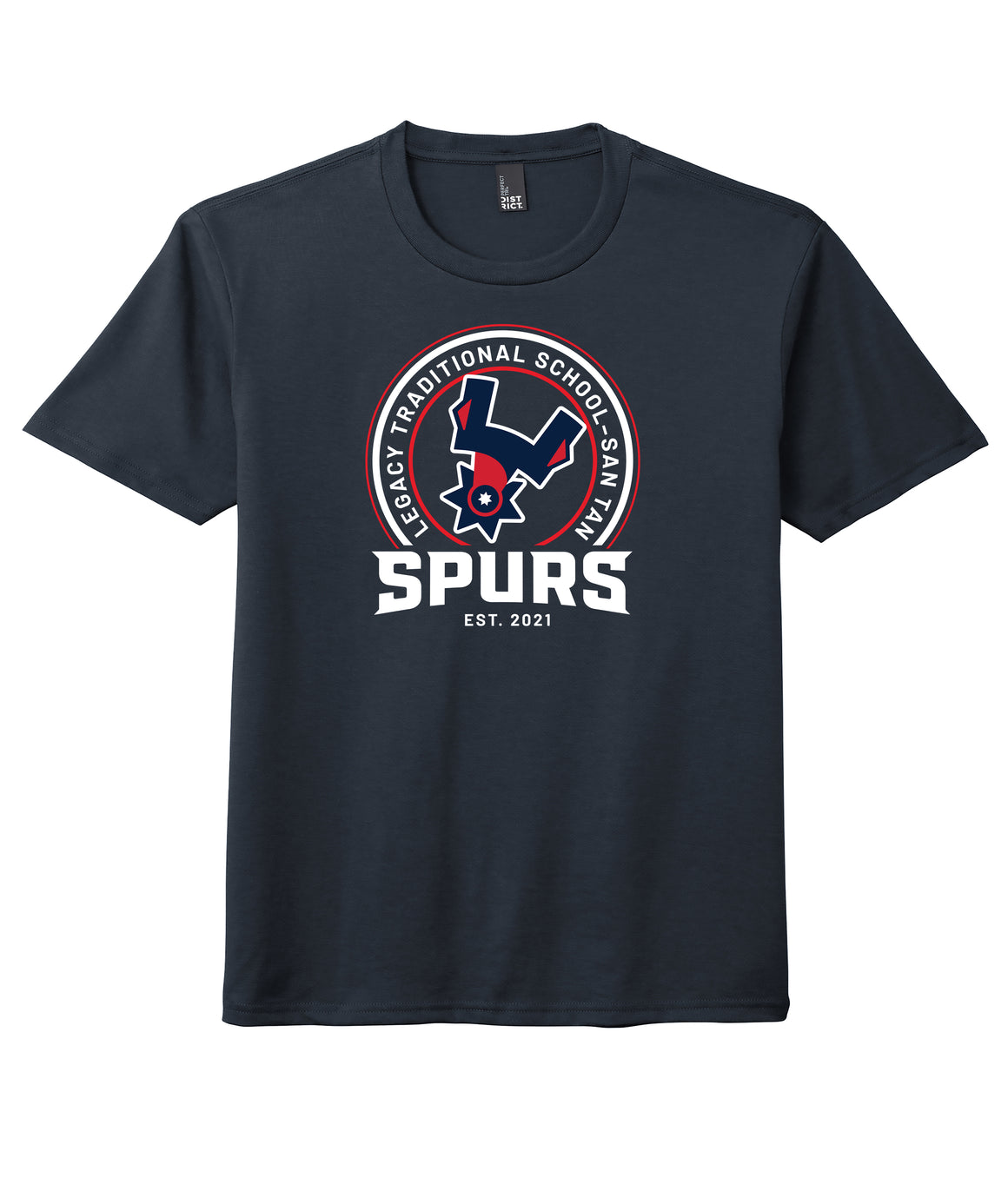 Legacy Traditional School San Tan - Navy Mascot/Round Design Spirit Shirt