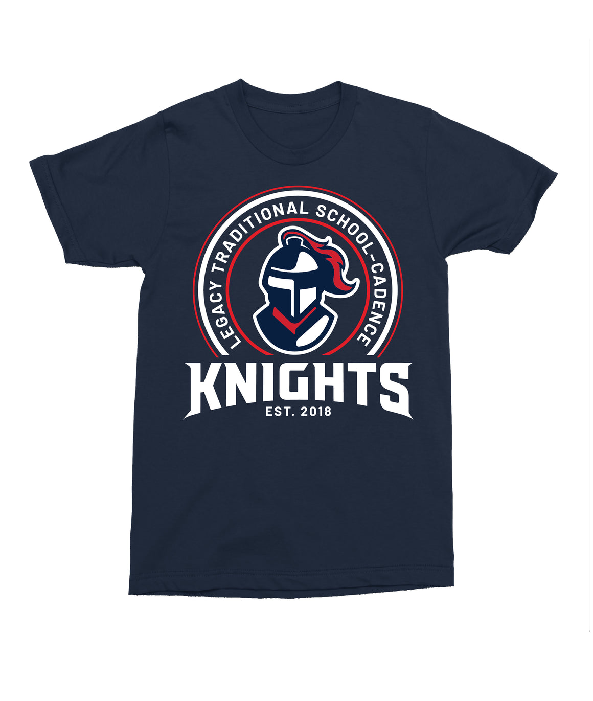 Legacy Traditional School Cadence - Mascot/Round Navy Spirit Day Shirt