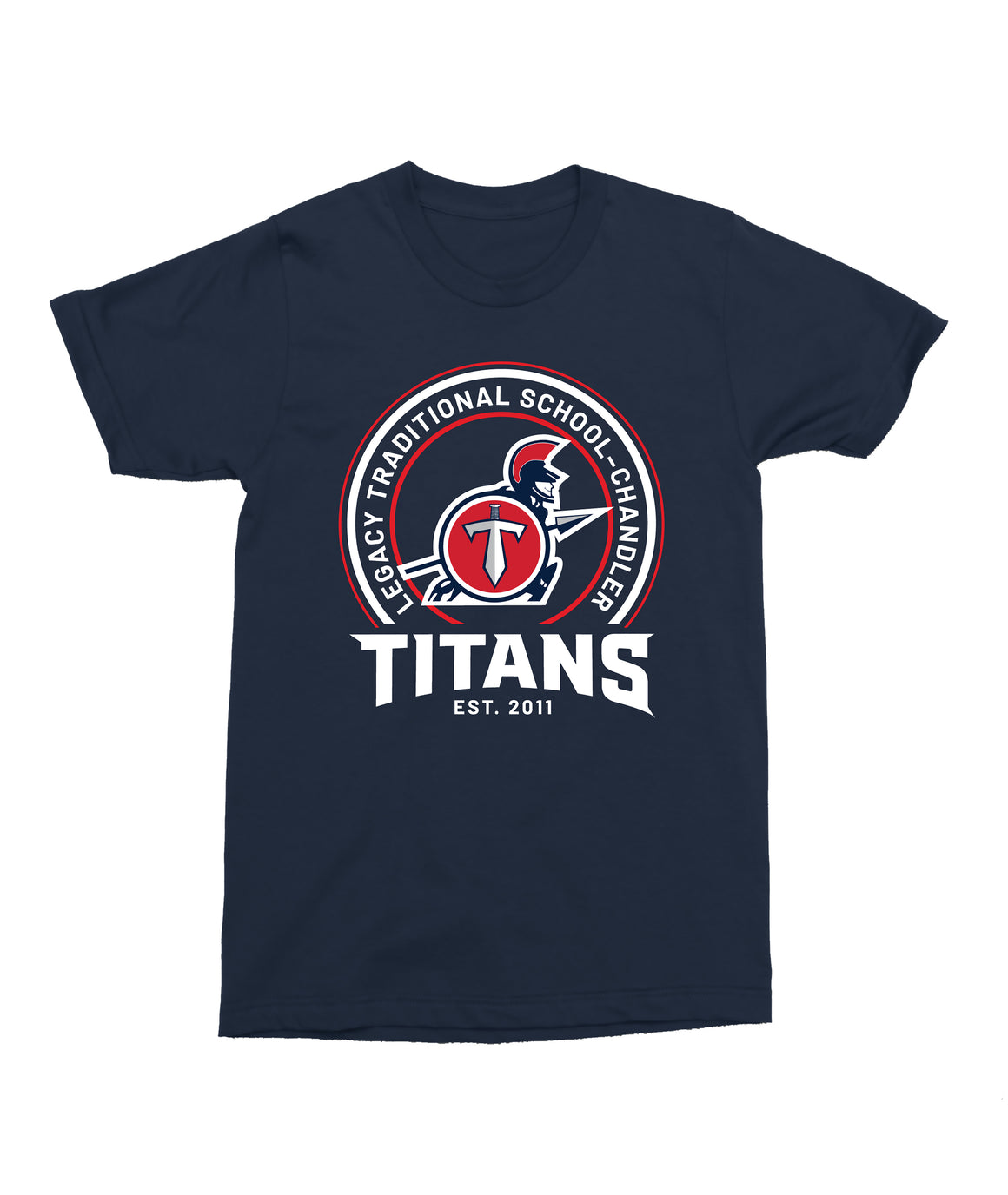 Legacy Traditional School Chandler - Navy Mascot/Round Design Spirit Day Shirt