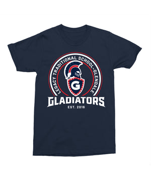 Legacy Traditional School Glendale -Navy Mascot/Round Design Spirit Shirt
