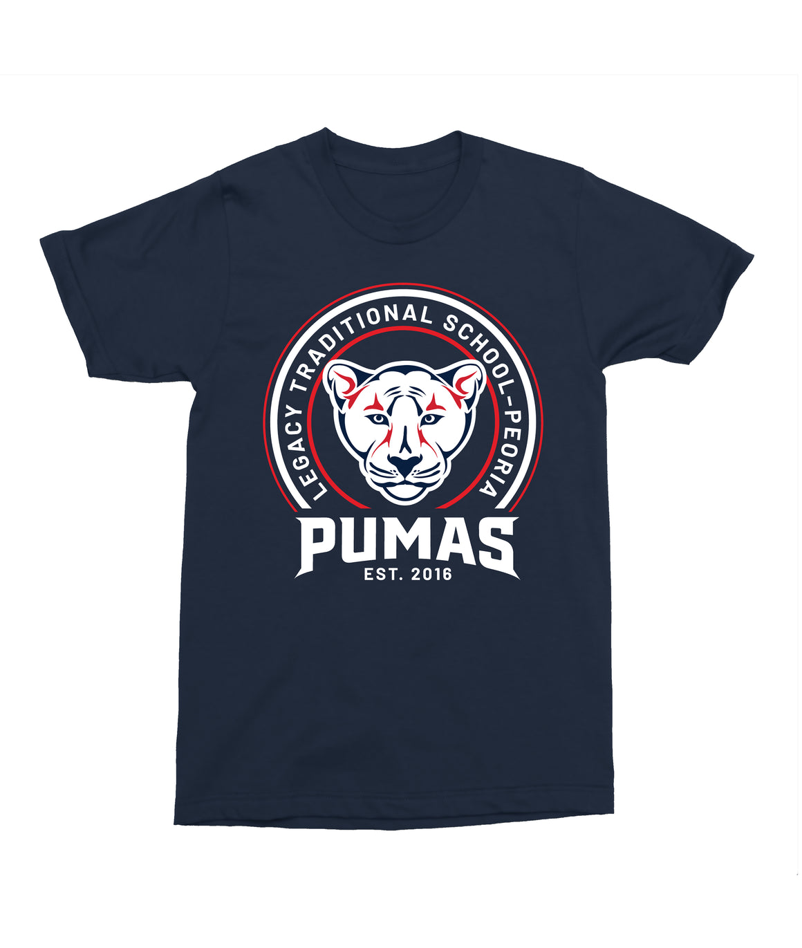Legacy Traditional School Peoria - Navy Mascot/Round Design Spirit Shirt